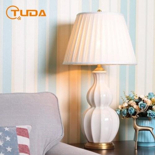 TUDA 40x70cm Jingdezhen Ceramic Large Table Lamp New Chinese Style for Living Room Bedroom Study Bedside Lamp Model Room Hotel