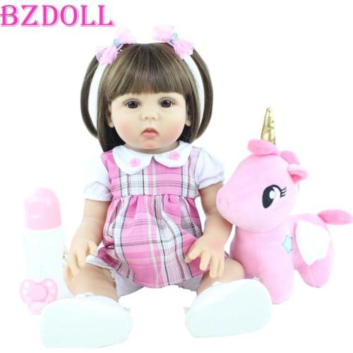 48cm Full Body Soft Silicone Reborn Baby Doll Toys Like Real 19 inch Vinyl Princess Babies Birthday Gift Bonecas Girls Bathe Toy