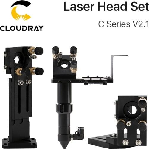 Cloudray CO2 Laser Head Set Lens D18 FL38.1 D20FL50.8/63.5/101.6mm Integrative Mount Dia25 Mirror for Laser Cutting Machine
