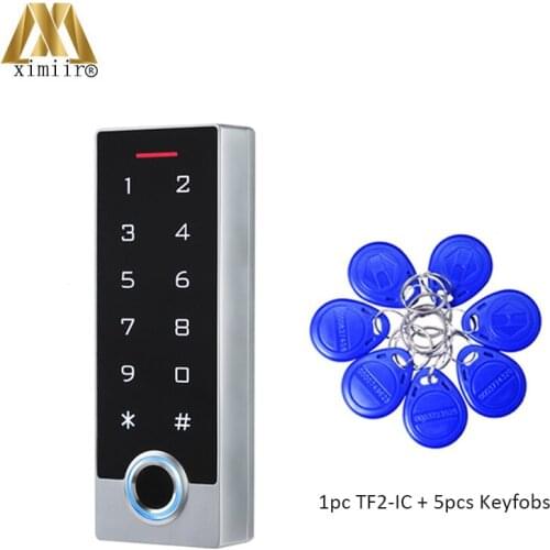 Metal IP68 Waterproof Standalone Fingerprint Access Controller With 13.56MHZ IC Card Reader TF2 Door Access Control System