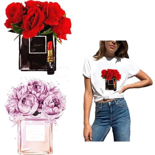 Vogue Flower Patch Iron On Patches For Clothing DIY Washable Sticker On Clothes Girl T-shirt Bags Heat Transfers Appliqued Y257