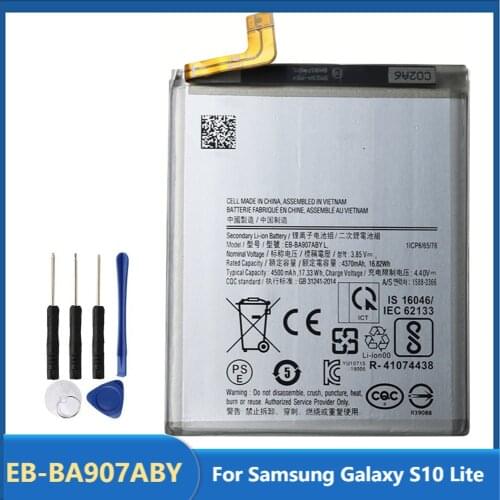 Original Phone Battery EB-BA907ABY For Samsung Galaxy S10 Lite Replacement Rechargable Battery 4500mAh With Free Tools