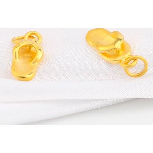 New 24K Yellow Gold Pendant Slipper Pendant Women 999 Yellow Gold Pendant