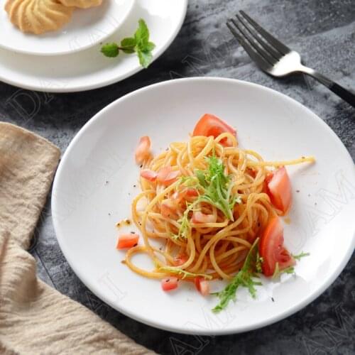 Simplicity Ceramic Plates White Decorative Western Steak Dishes Afternoon Tea Dessert Plate European Home Kitchen Tableware