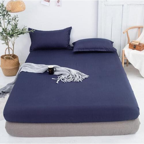 Bed Fitted Sheet Elastic Sheets Single Twin Full Queen King Single Double King Super King Size Soft (no pillowcase)