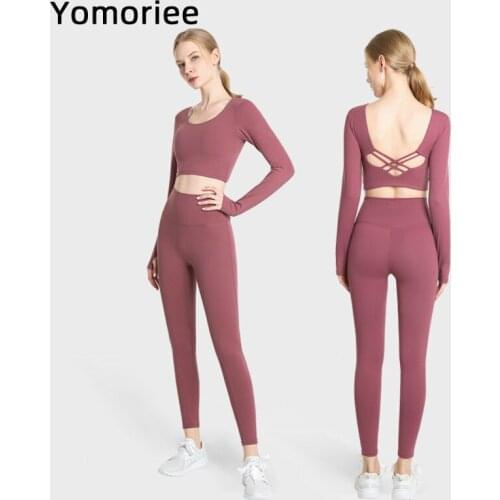 Sexy Yoga Set Women Cross-Back Adjustable Athletic Fitness Top Gym Sport Workout Running Training Fitness Solid Color Push-up