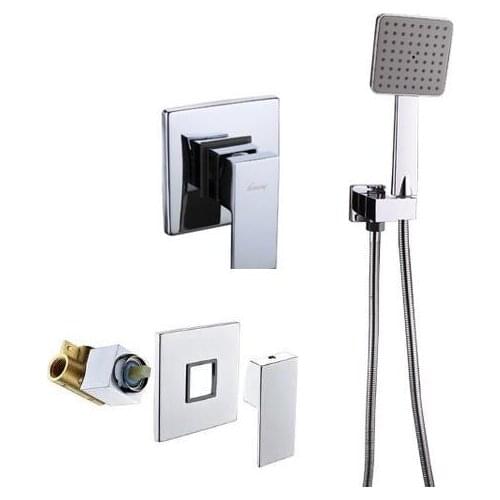 Bathroom Mixer Concealed shower faucet Wall Mounted single function Mixer Taps copper mixing valve+seat+ABS hand shower