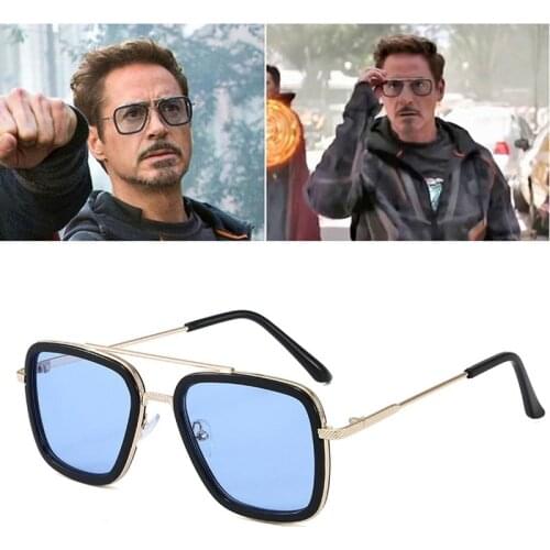 High Quality Iron Man Tony Stark Fishing Sunglasses Square Outdoor Sport Fishing Glasses Men Spider Eyewear Sports