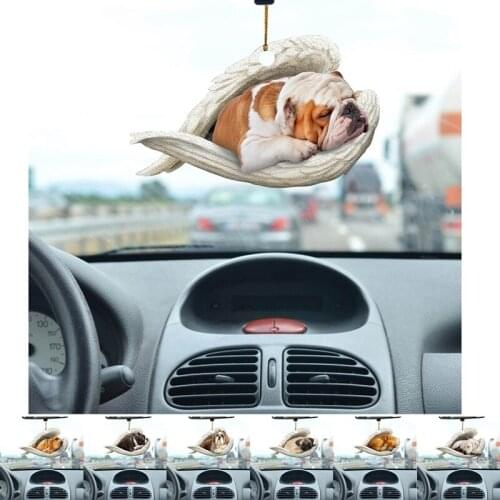 Sleeping Angel Pig Ornament Pendant Wind Chimes Home Decor Car Inside Hanging Adornment Dog