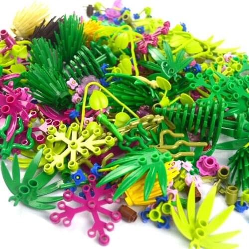 City Street View Plant Grass Building Blocks Flowers Garden DIY Accessories Compatible All Brands Toys Creative MOC Bricks Parts