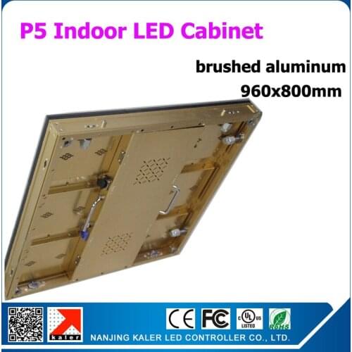 TEEHO Indoor aluminum cabinet P5 led display screen panel sign billboard 0.96x0.8m 3in1 SMD RGB P5 led cabinet with video card