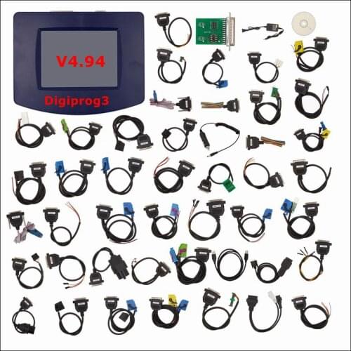 High quality D.igi prog III Di.gipr.og 3 V4.94 FULL CABLES equipped with meter odo.meter OBD2 auto diagnostic tool free shipping