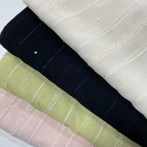 Jacquard Fabric With Sequin Shiny Chiffon Polyester DIY Sewing Craft Scarf Cosplay Dress Shirt Material