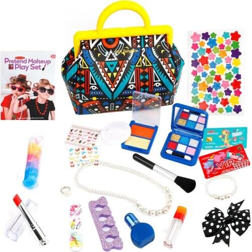 Kids Toys Simulation Cosmetics Set Pretend Makeup Toys Girls Play House Simulation Makeup Girls Play Unique Bags Cosmetic Toy