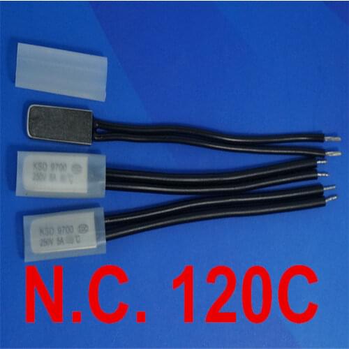 100 pcs/lot) 120C KSD9700 Normally Close Thermostat, Temperature Switch, NC 120 Celsius, Bimetal Disc