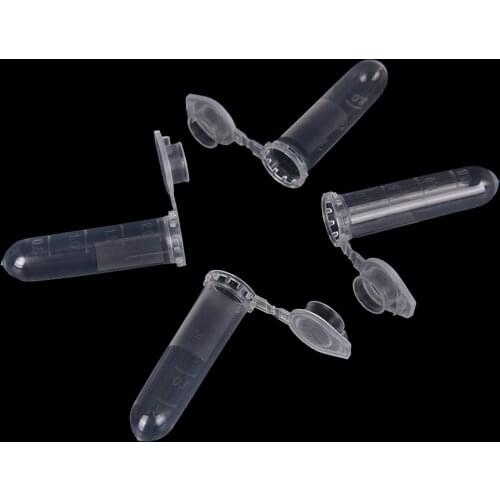 100Pcs Micro Centrifuge Tube Test Tubing Vial Clear Plastic Vials Container Snap Cap For Laboratory Sample Specimen Supplies 2ML