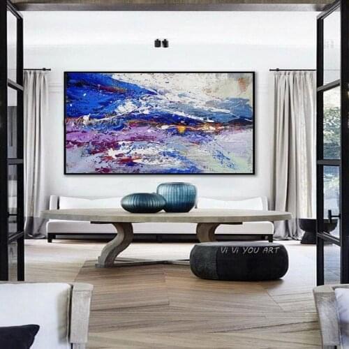 100% Handmade Painted Thick Colorful Painting Modern Contemporary Abstract Wall Art Extra Large Canvas For Office Living Room