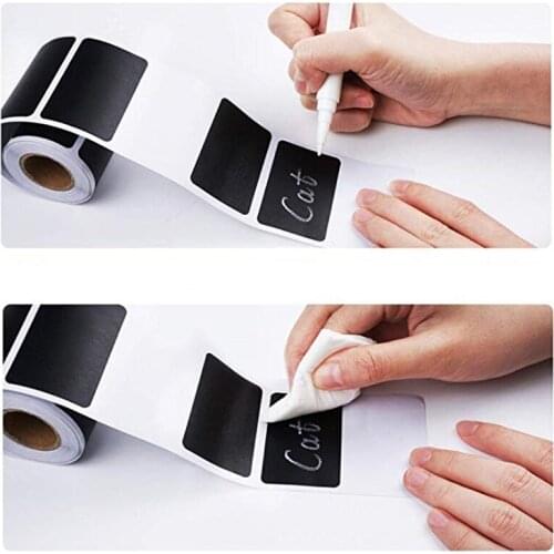 150 Pcs/Roll Chalkboard Labels sticker with a chalk pen for kitchen Jars Stickers Removable Waterproof Blackboard Sticker Label