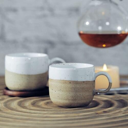 225ML Nordic Art Retro Frosted Ceramic Coffee Cup Single Modern Household Stoneware Coffee Mug American Office Afternoon Tea Set