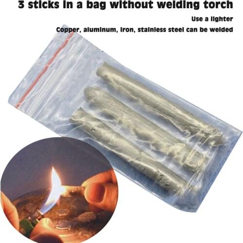 3pcs Copper-aluminum Welding Rods Low Temperature Easy Melt Aluminum Welding Wire 78mm Soldering Aluminum No Need Solder Powder