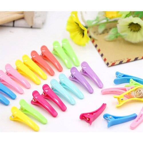 50pcs Colorful Kid Hair Clips Childrens Hairpins Acrylic Duckbill Bobby Pins Hair Accessories For DIY Jewelry Making Findings