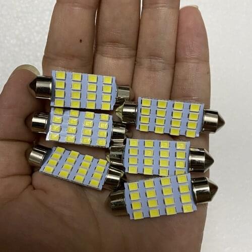 500X C5W 12V 24V 3528 1210 16 SMD 31mm 36mm 39mm 41mm Festoon White Dome LED Reading Light Bulbs Led Roof Lights
