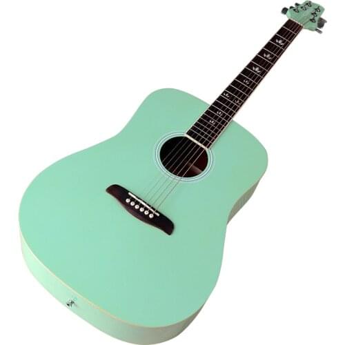 Sunburst Color Left Hand 41 Inch Acoustic Guitar Spruce Top Sapele Back&side Full Size Design High Gloss 6 Strings Guitar