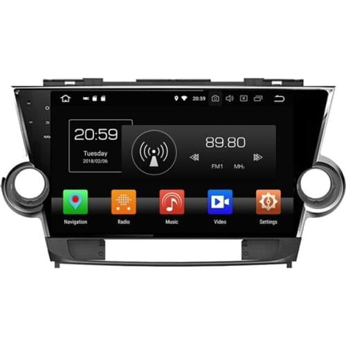 10.1" 8 Core Android 9.0 Car Radio For Toyota Highlander 2011-2014 Car Multimedia Player 2+16GB 4+32GB 4+64GB Audio Stereo DSP