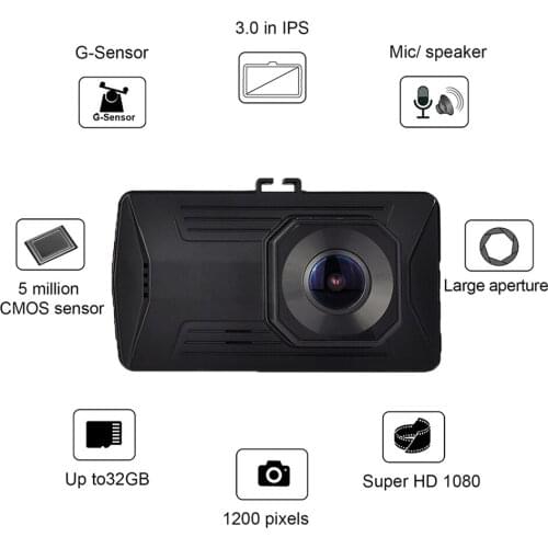 Car DVR 3.0 Full HD1080P DashCam Vehicle Camera Video Recorder Registrar Dash Camera Motion Detector Auto Camcorder Night Vision