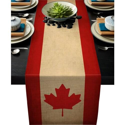 Canada Flag Vintage Texture Multi Rustic Table Runner Home Dining Room Decor Table Cloth Wedding Christmas Party Table Runners