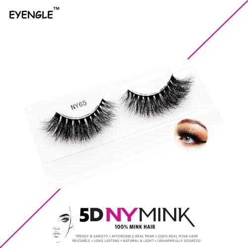 EYENGLE 5D Real Mink Lashes Fluffy Dramatic False Eyelashes Soft Volume Makeup Eyelash Natural Long Thick Reusable Free Shipping