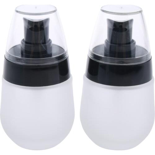 2 x Frosted Glass Refillable Pump Lotion Spray Bottle Makeup Container 30ml for Storaging the Cosmetic Liquids