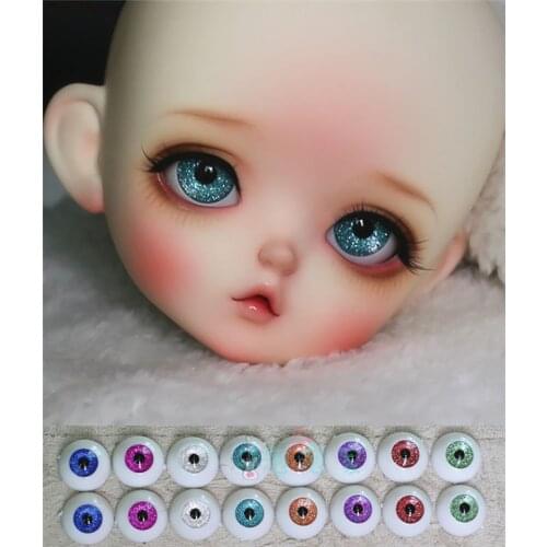 1Pair Shining Press Eyes Ball 12mm/14mm/16mm/18mm Glitter Acrylic Eyes for 1/3 1/4 1/6 1/8 BJD Dolls Accessories
