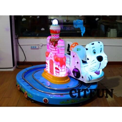 Hot Sale 2018 New Design Customize combination Dog and Castle Track Coin Operated Kiddie Ride Vending Machine CIT-KR008C