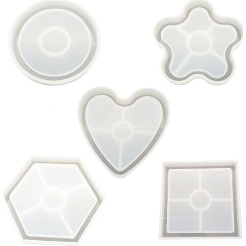 Hot Sale Transparent Clay Mould Epoxy Resin Crafts Molds 2019 New 1pcs DIY Silicone Cup Pad Water Cup Mat Holder 5 Styles