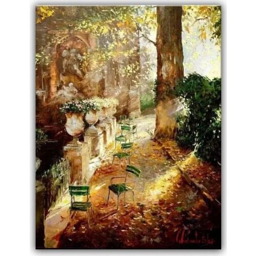 Oil painting 100% hand painted Home decoration high quality landscape knife painting pictures DM16062908