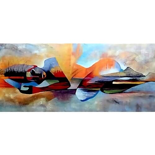 100% Hand Painted Lord Buddha Abstract Oil Painting Canvas Religious Posters Cuadros Wall Art Sleep Beauty For Living Room