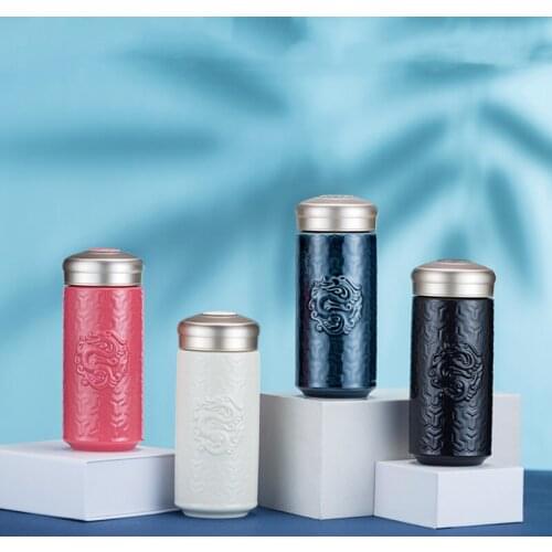 Ceramic Water Bottle Negative Ion Water Bottles Home Office Anti Scalding Tea Cups China Wind Portable Travel Lovers Gift Cup
