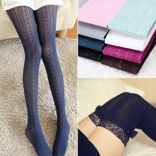 1pair Women Fashion Stockings Casual Cotton Thigh High Over Knee High Stockings Girls Womens Female Long Tights Pantyhose