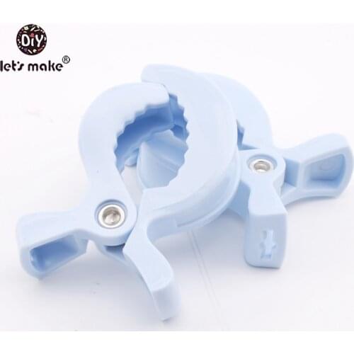 Lets Make 1pc Candy Blue Lamp Pram Stroller To Hook Muslin and Toys Blanket Clips Plastic Universal Clip Baby Toys Accessories