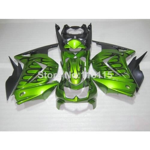 Fit for Kawasaki Ninja fairings 250r 2008- 2014 injection molding 08-14 black flames green motorcycle fairing kit EX250 GD24