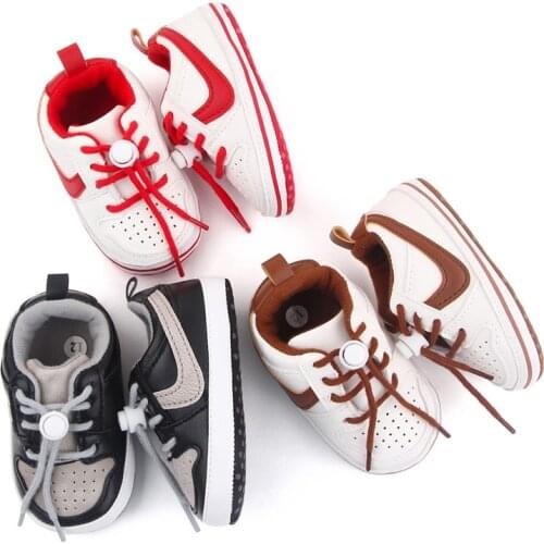 Baby Shoes PU Sneaker New Spring Autumn Newborn First Walkers Soft Anti-Slip Sole Toddler Boys Casual Shoes