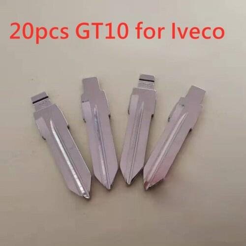 20pcs/lot GT10 Metal Blank Uncut Flip KD VVDI Remote Key Blade For IVECO key blade