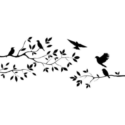 Wall Stickers Wall Decal Removable Art Black Bird Tree Decor Mural Branch M4E1