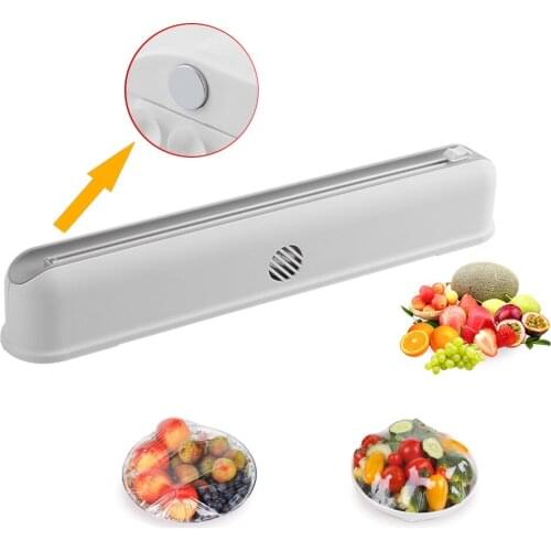 New Cling Film Cutting Box Wall-mounted Suction Cup Adjustable Plastic Wrap Cutter Home Food Storage Kitchen Tools Dropshipping