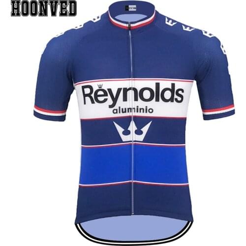 The 2019 New team Pro racing Man Retro blue Reynolds Cycling Jersey Short Sleeves Mtb Bike Sweater Clothing ciclismo hombre