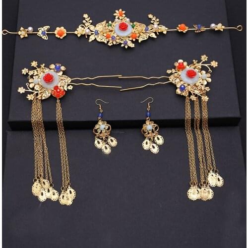 New Chinese bride wedding bride headdress Coronet ancient palace wholesale headwear suit wholesale