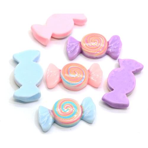 Bulk 14*28MM Resin Flatback Wrapped Candy Cabochons Christmas Xmas Holiday Dollhouse Miniatures Sweet Candy