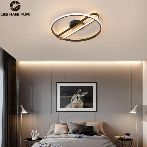 Simple Modern Led Chandelier Home Lustre Black Color Ceiling Chandelier Lighting for Living room Bedroom Dining room Kitchen led