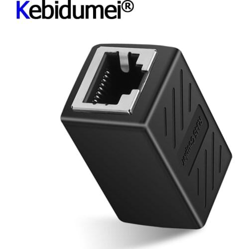 RJ45 Connector RJ45 Nework Cable Ethernet Adapter Network Extender Extension Cable Black Female To Female